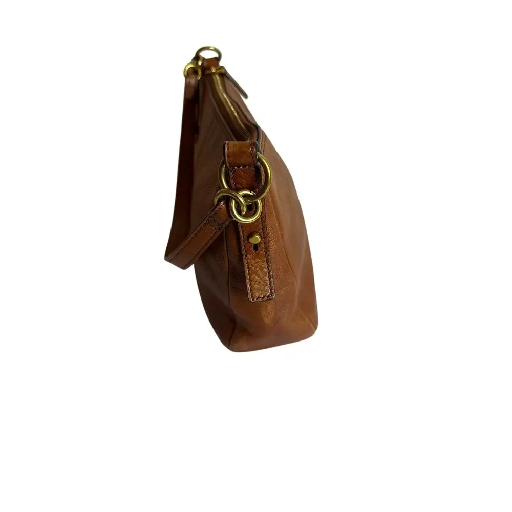 Fossil Brown Leather Hobo Shoulder Bag - Excellent Condition!